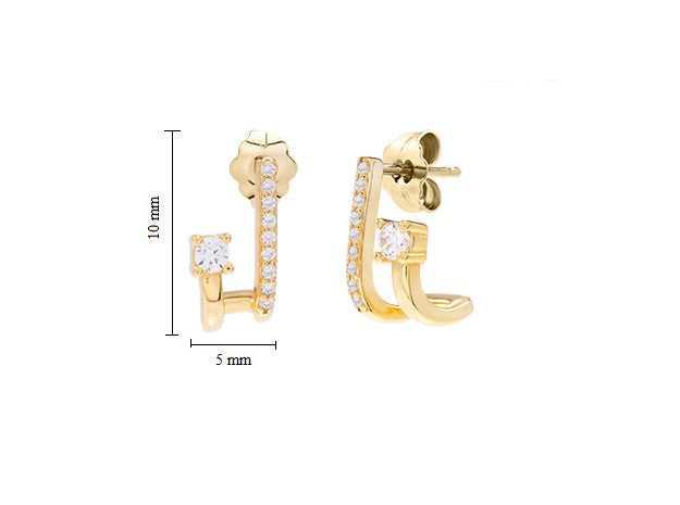 Golden J Stud Earrings