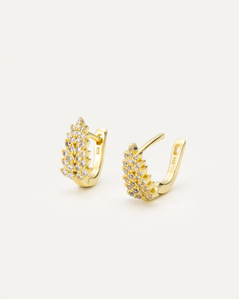Golden Wheat Huggie Earrings