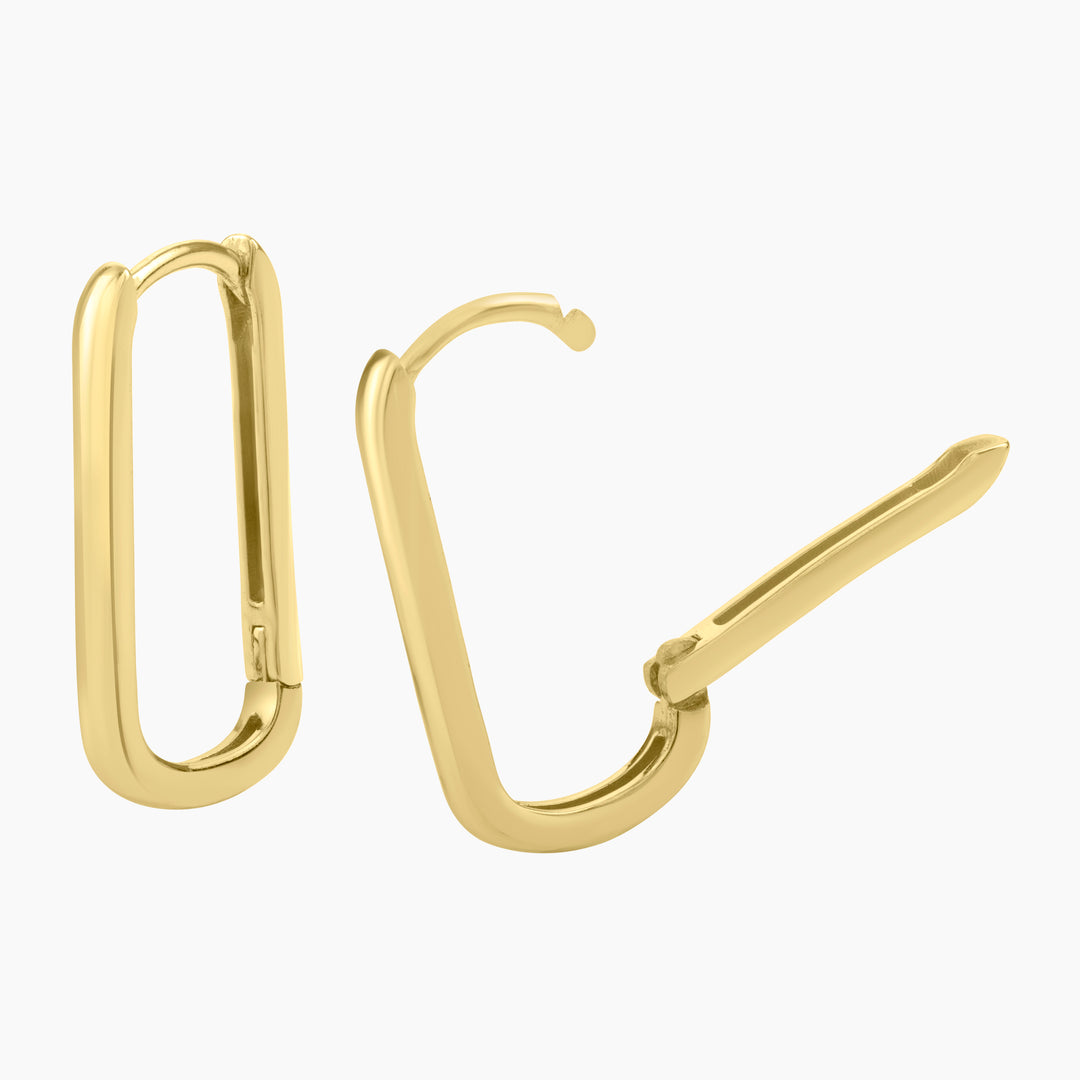 High Polish Rectangular Hoops Earrings