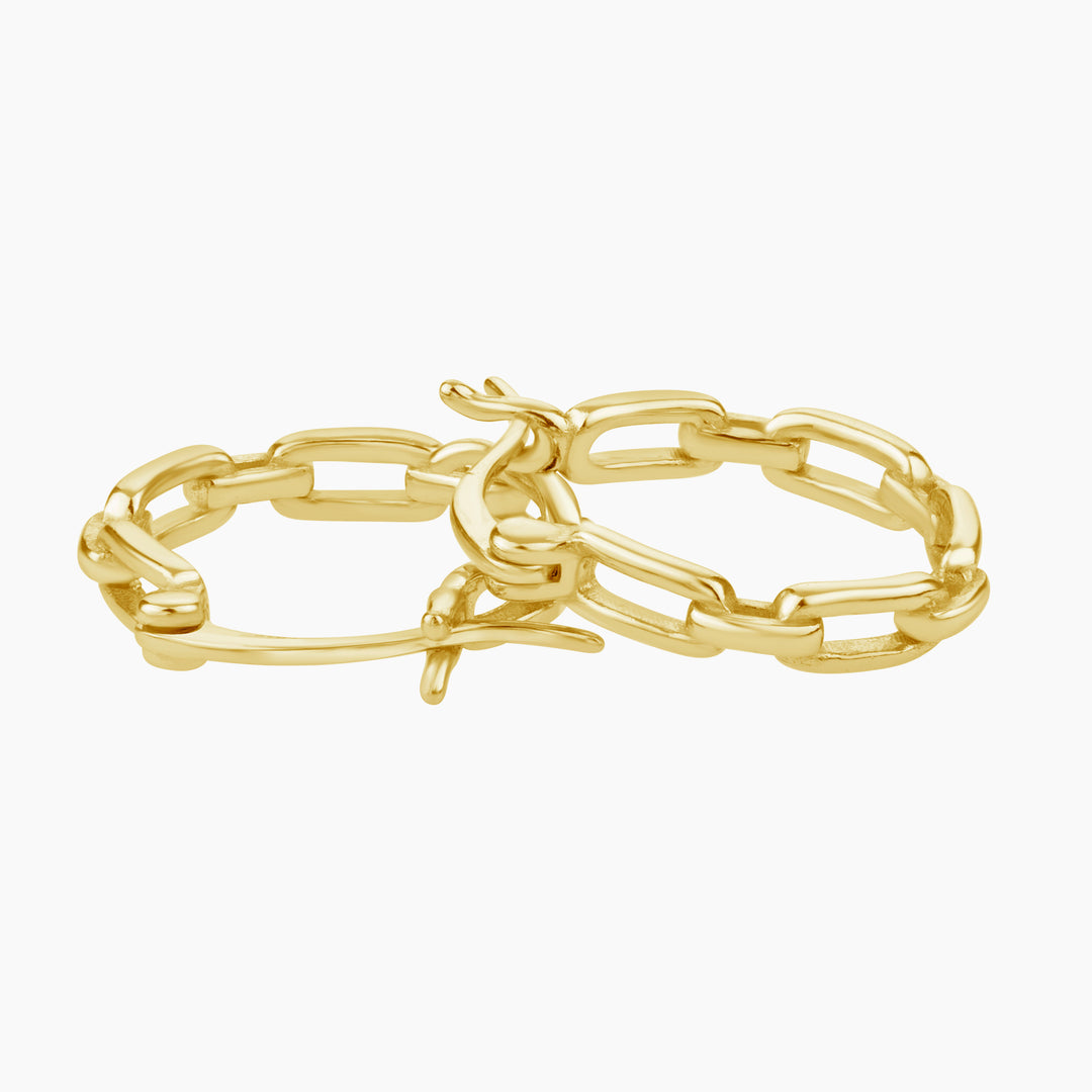 Golden Link Hoop Link Earrings