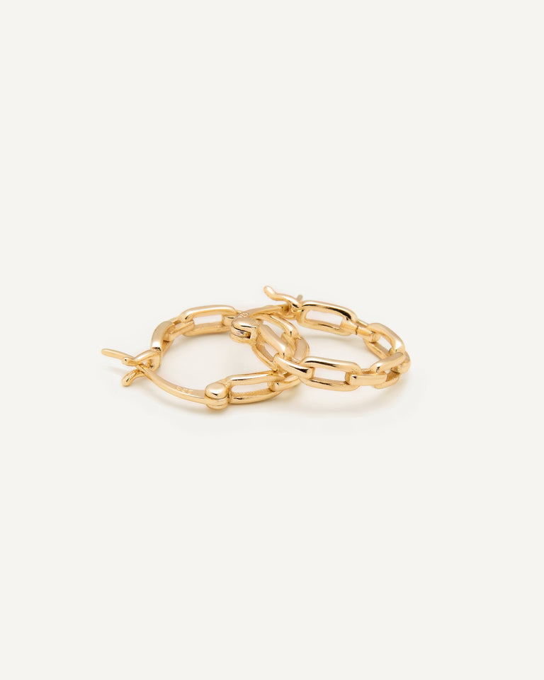 Golden Link Hoop Link Earrings