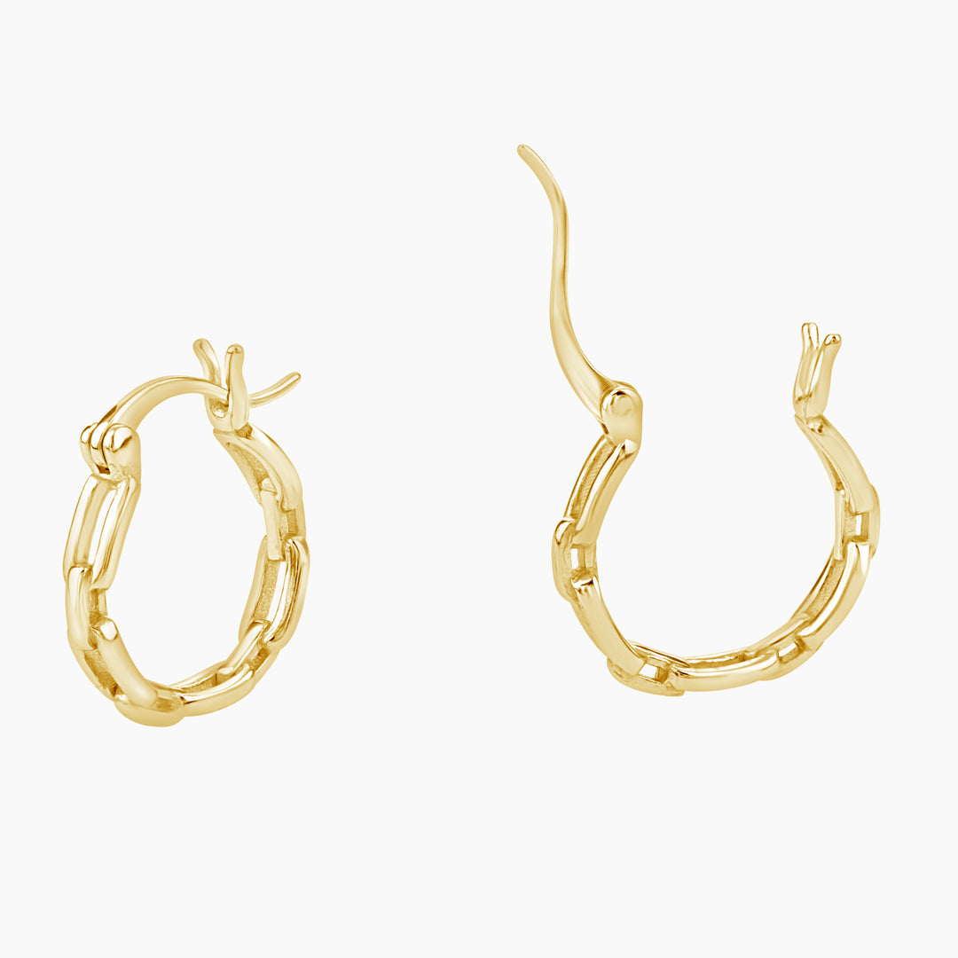 Golden Link Hoop Link Earrings