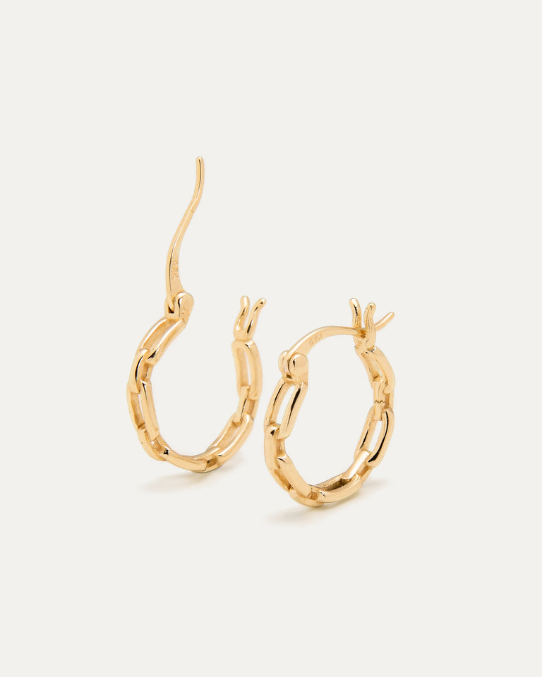 Golden Link Hoop Link Earrings