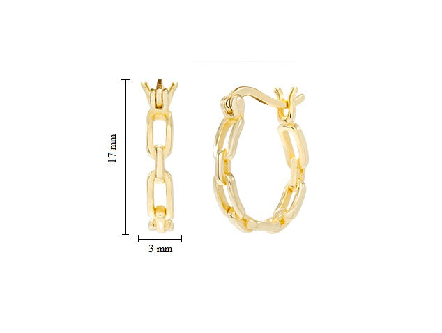 Golden Link Hoop Link Earrings