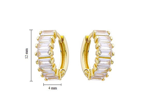 Baguette Brilliance Huggie Earrings