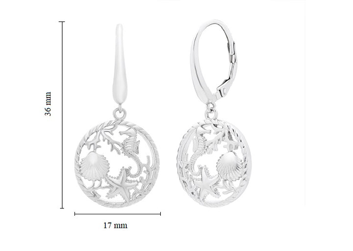 Sealife Theme Leverback Earring