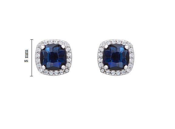 Sapphire Radiance Cushion Cut Stud Earrings