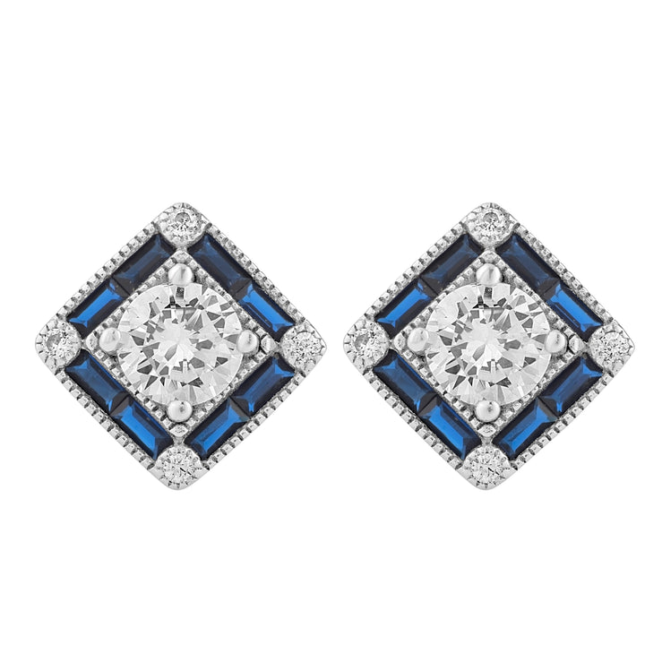 Art Deco square Halo Earrings