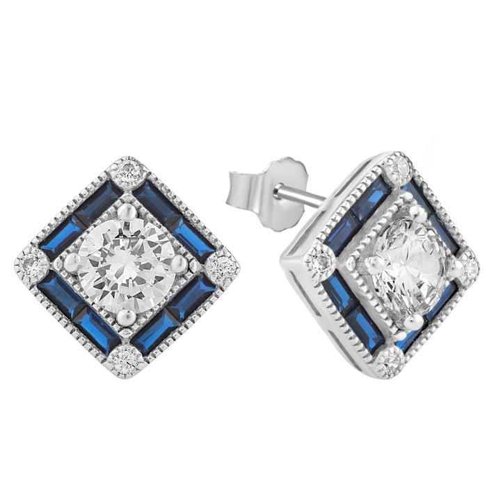 Art Deco square Halo Earrings