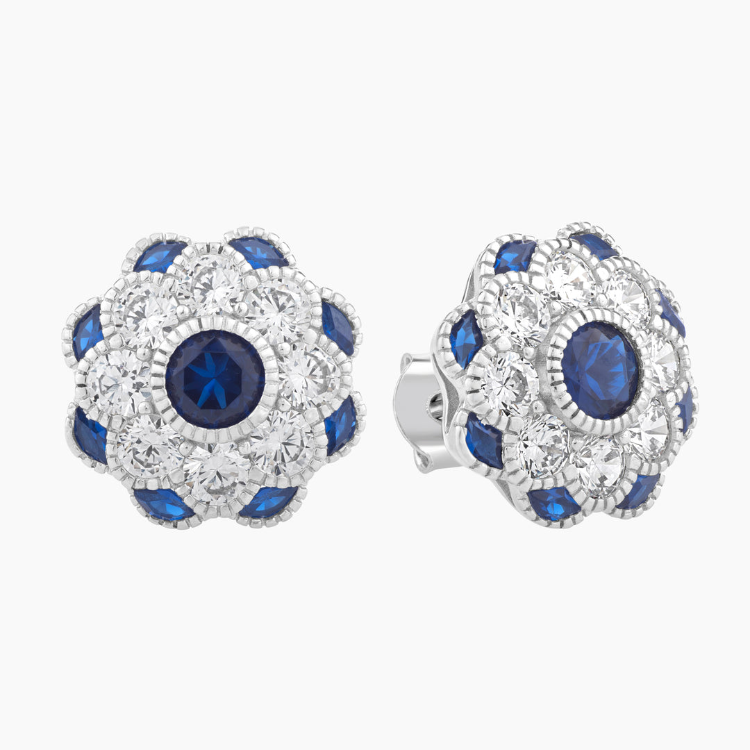 Vintage Art Deco Flower Stud Earrings