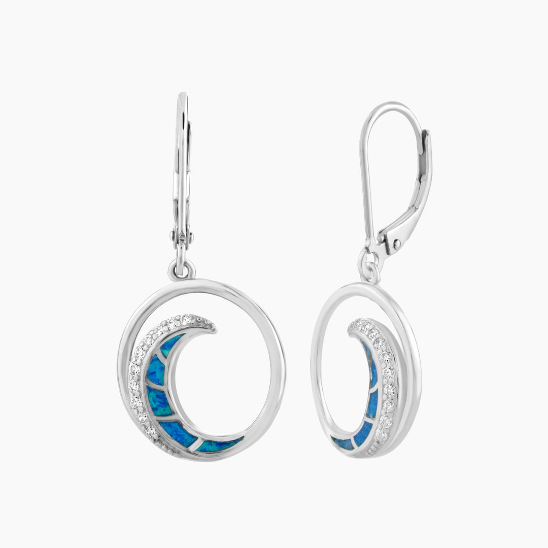 Ocean Wave Leverback Earrings