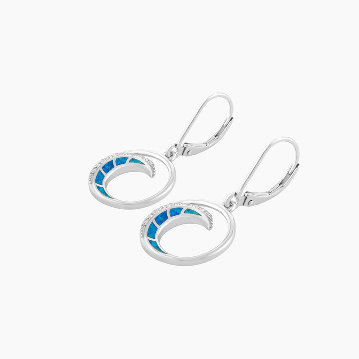 Ocean Wave Leverback Earrings