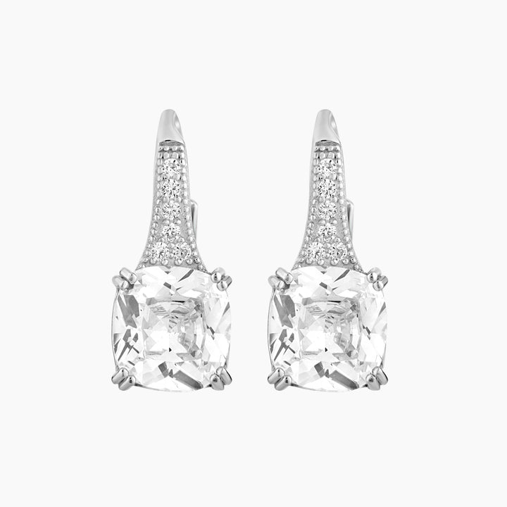 Cushion Cut Leverback Earrings