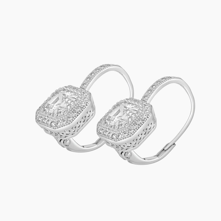 Asher Cut Halo Lever Back Earrings