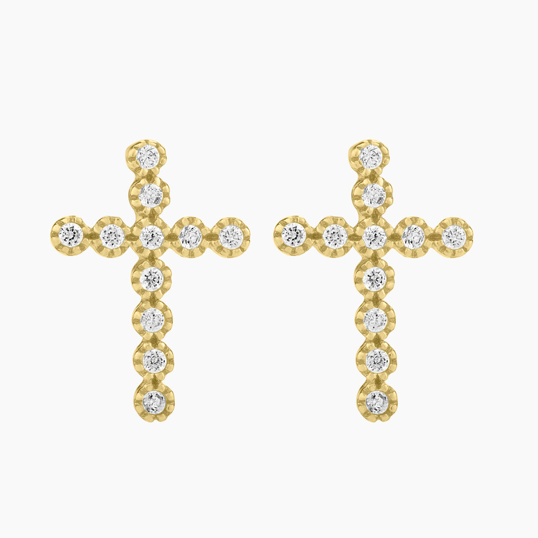 Filigree Cross Stud Earrings