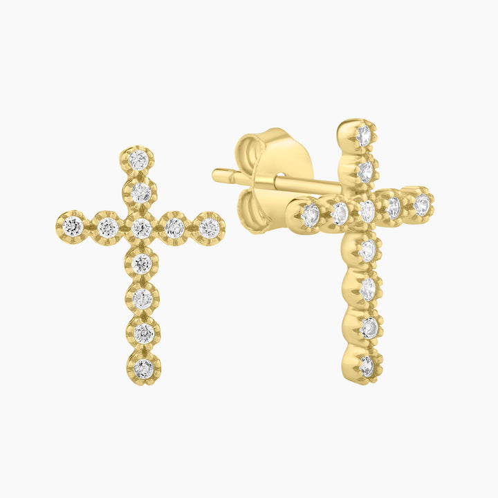 Filigree Cross Stud Earrings