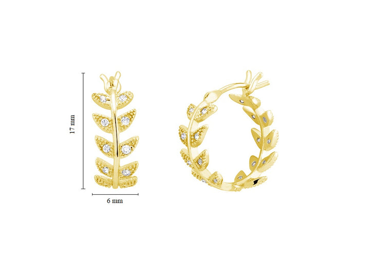 Leaf Motif Hoop Earrings