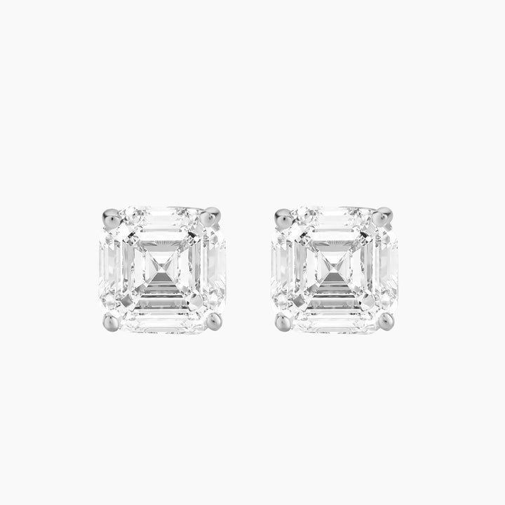 Asscher Cut Stud Earrings