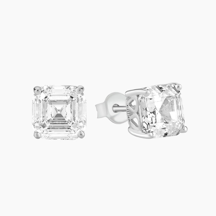 Asscher Cut Stud Earrings