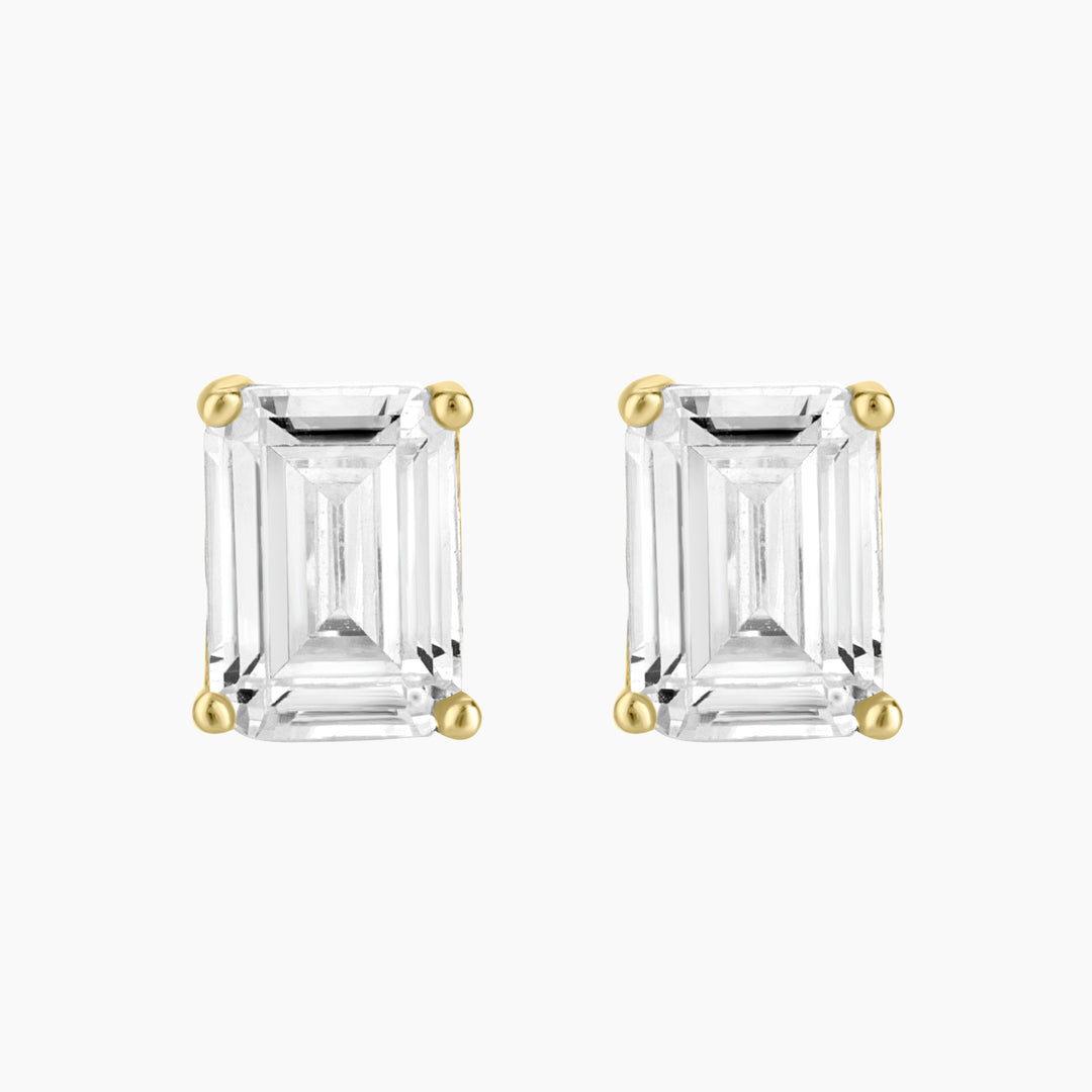 Emerald Cut Cubic Zirconia Earrings