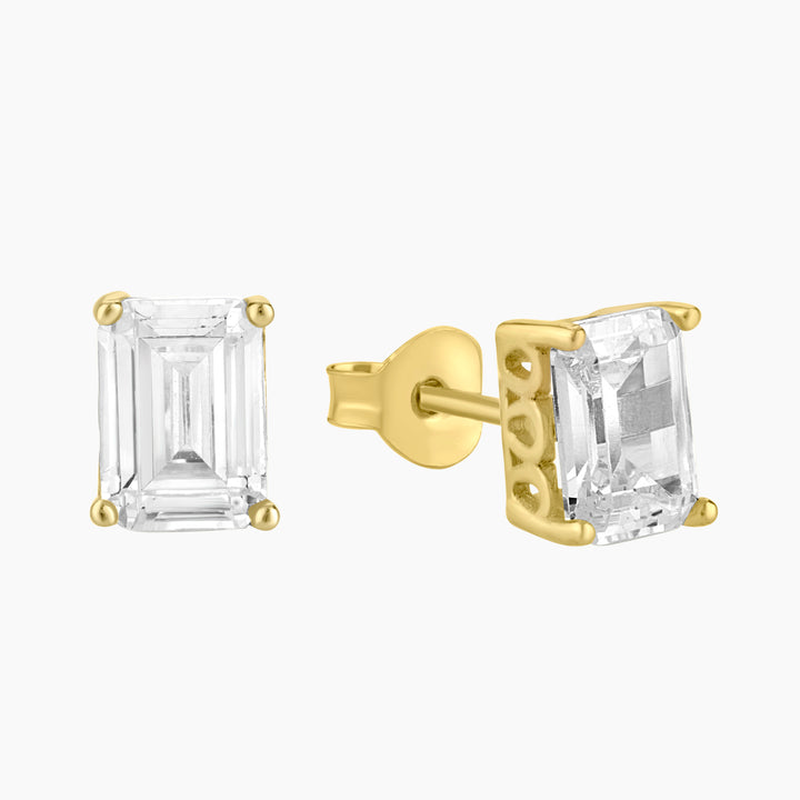 Emerald Cut Cubic Zirconia Earrings