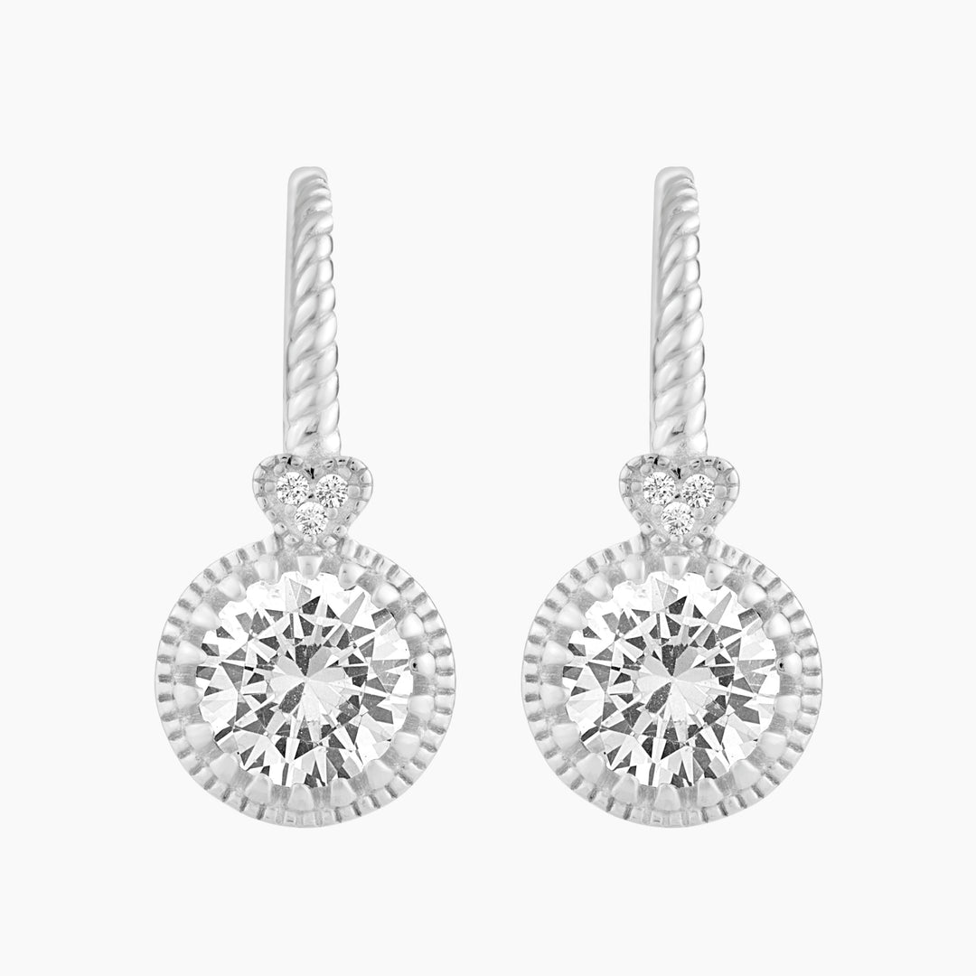 Leverback CZ Filigree Earrings