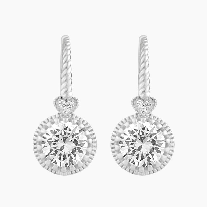 Leverback CZ Filigree Earrings