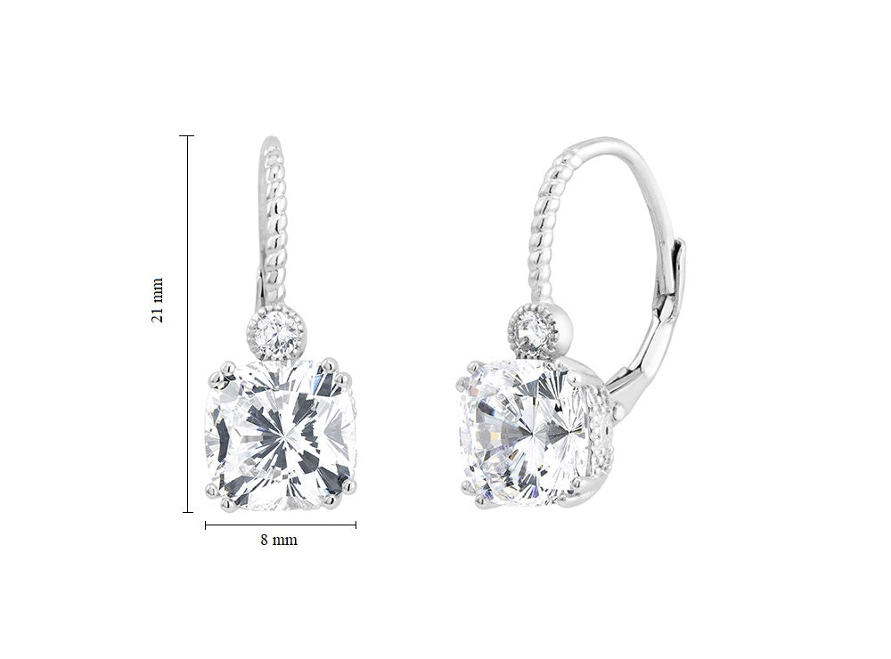 Asscher Cut Leverback Earring