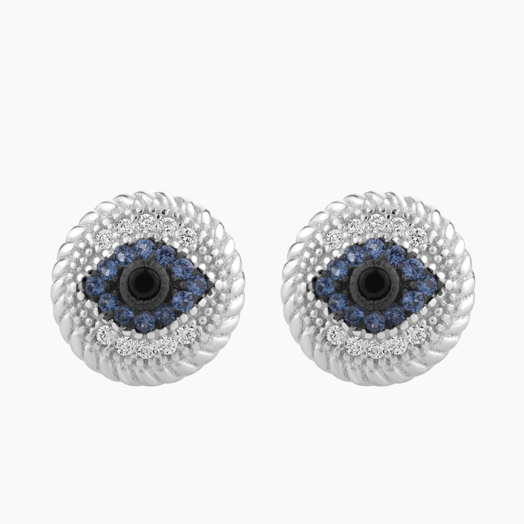 Azure Gaze Evil Eye Earring Studs