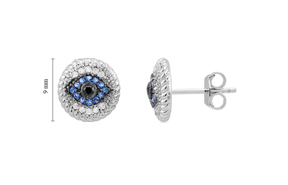 Azure Gaze Evil Eye Earring Studs