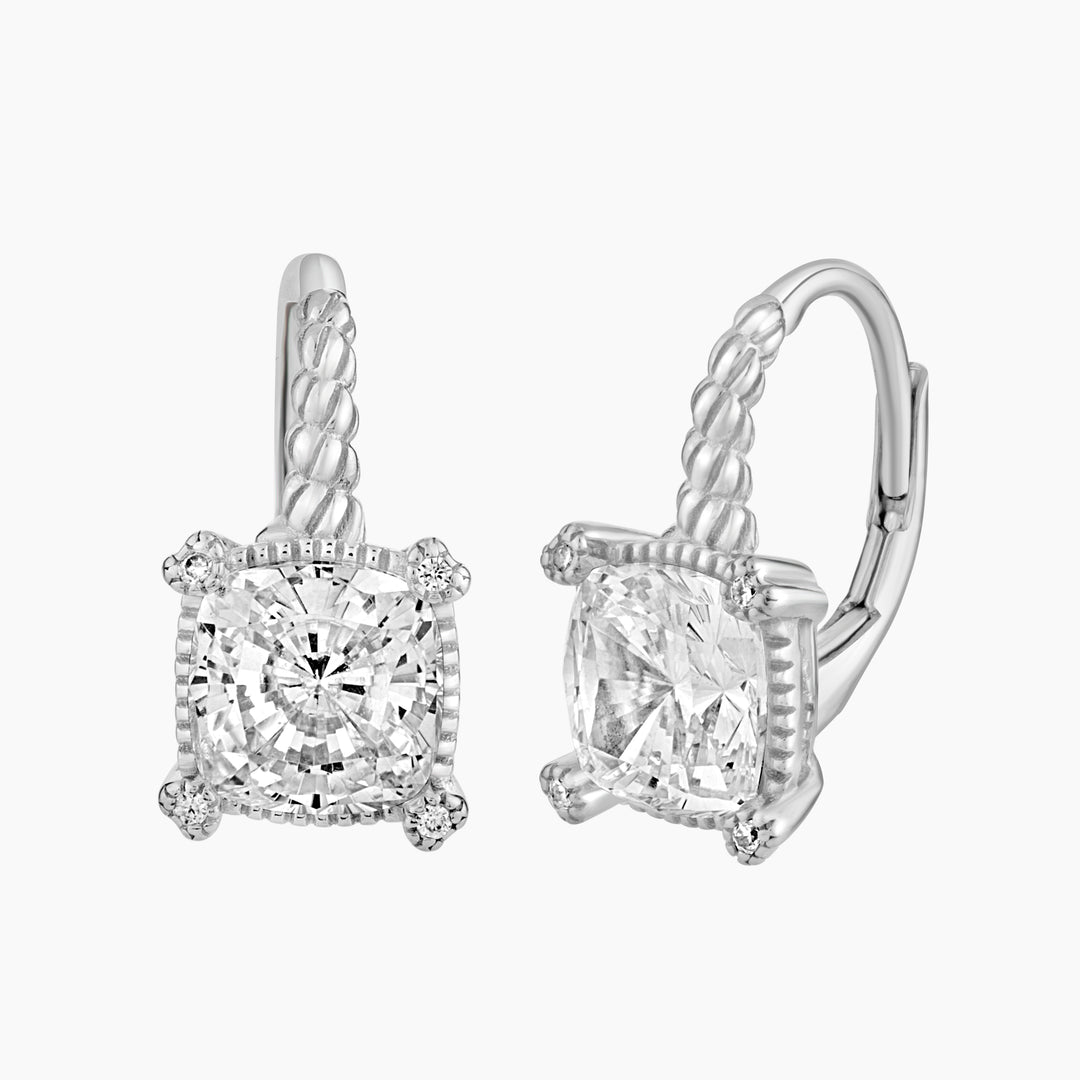 Rope Elegance Cushion Cut Earrings