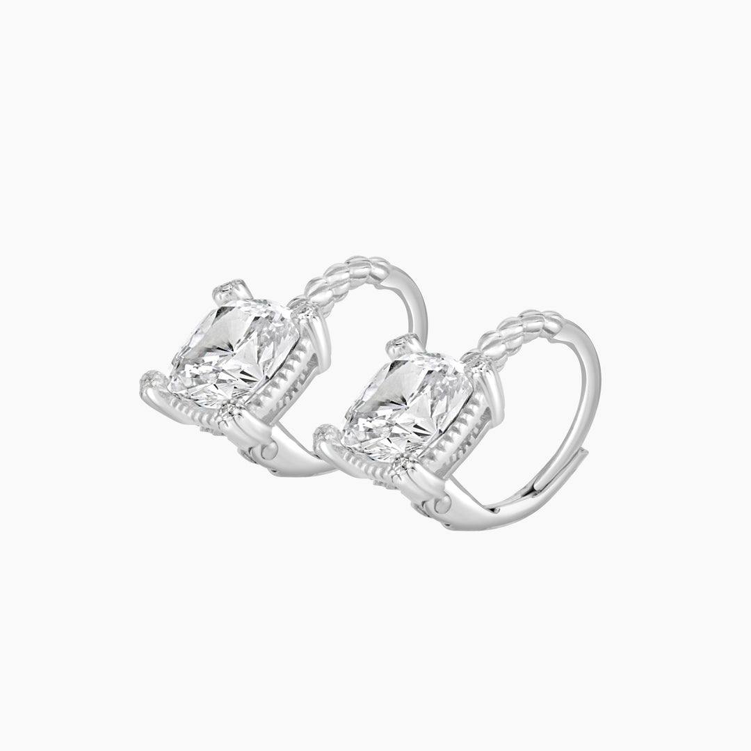 Rope Elegance Cushion Cut Earrings