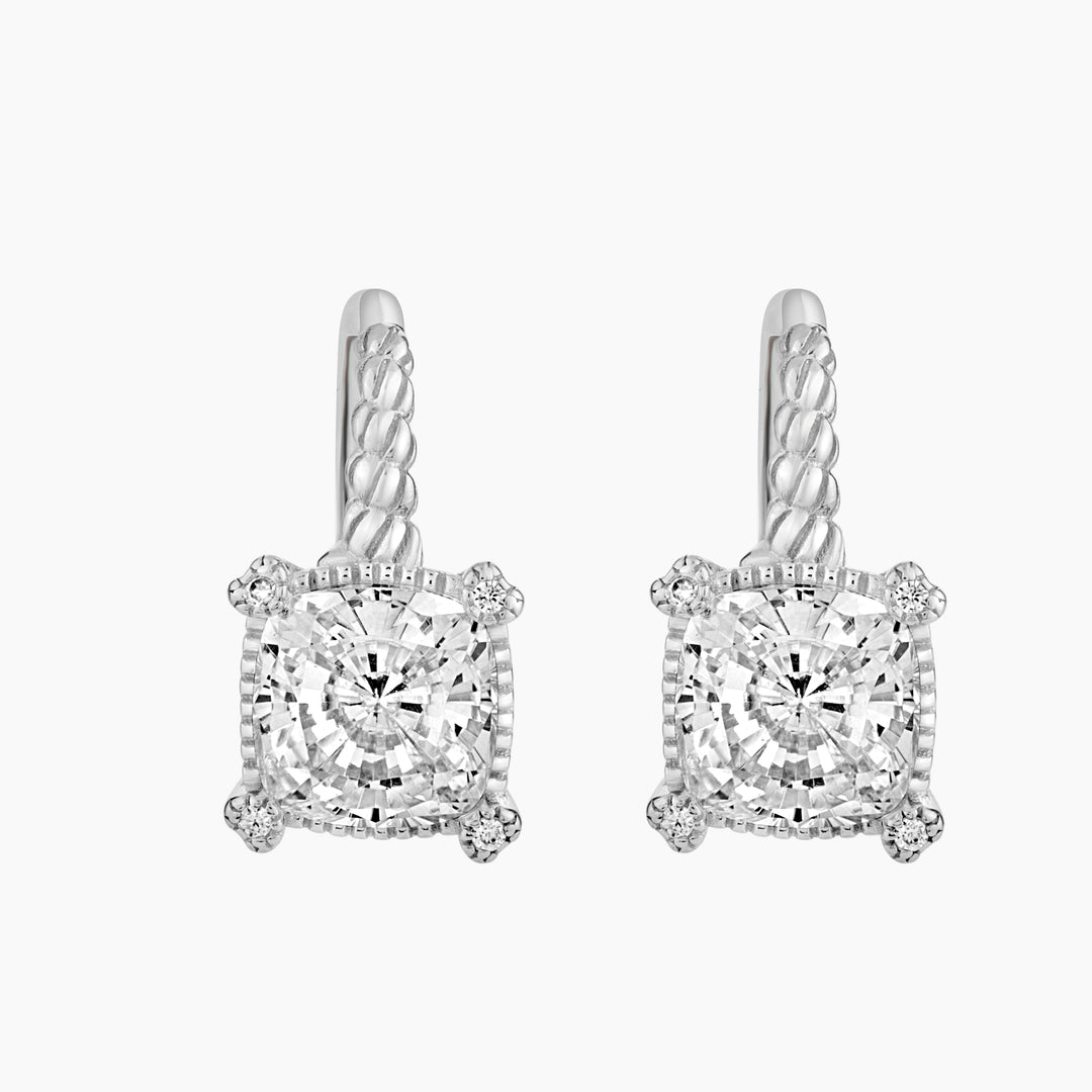 Rope Elegance Cushion Cut Earrings