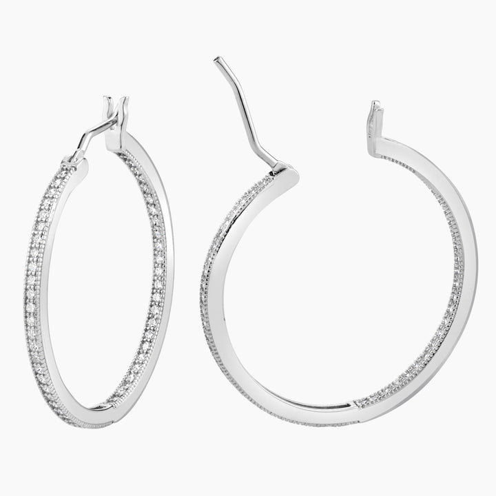 Inside Out Micro Pave CZ Hoop Earrings