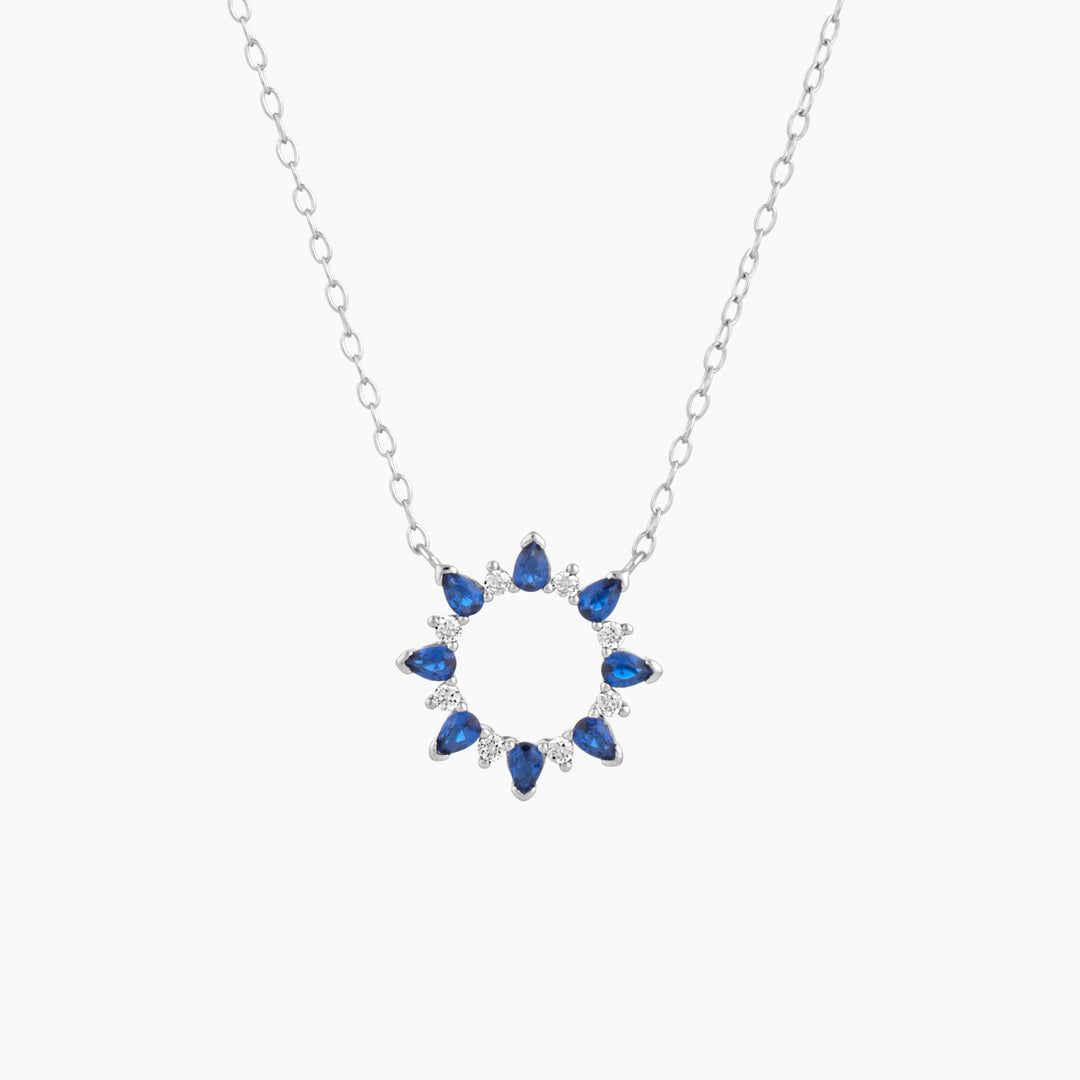 Azure Eternity Open Circle Necklace