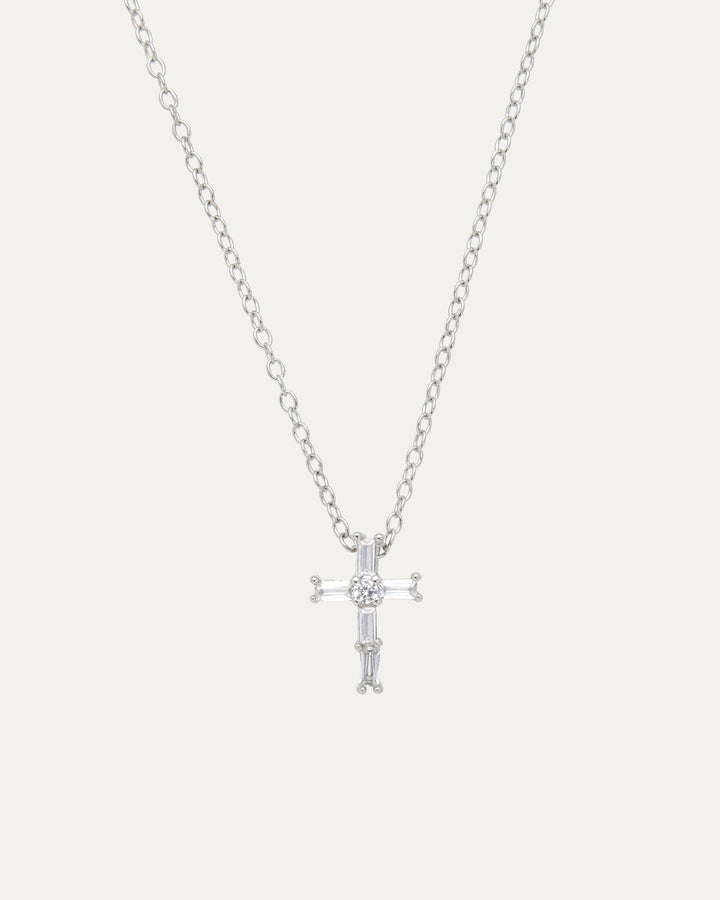 Baguettes Cross Necklace