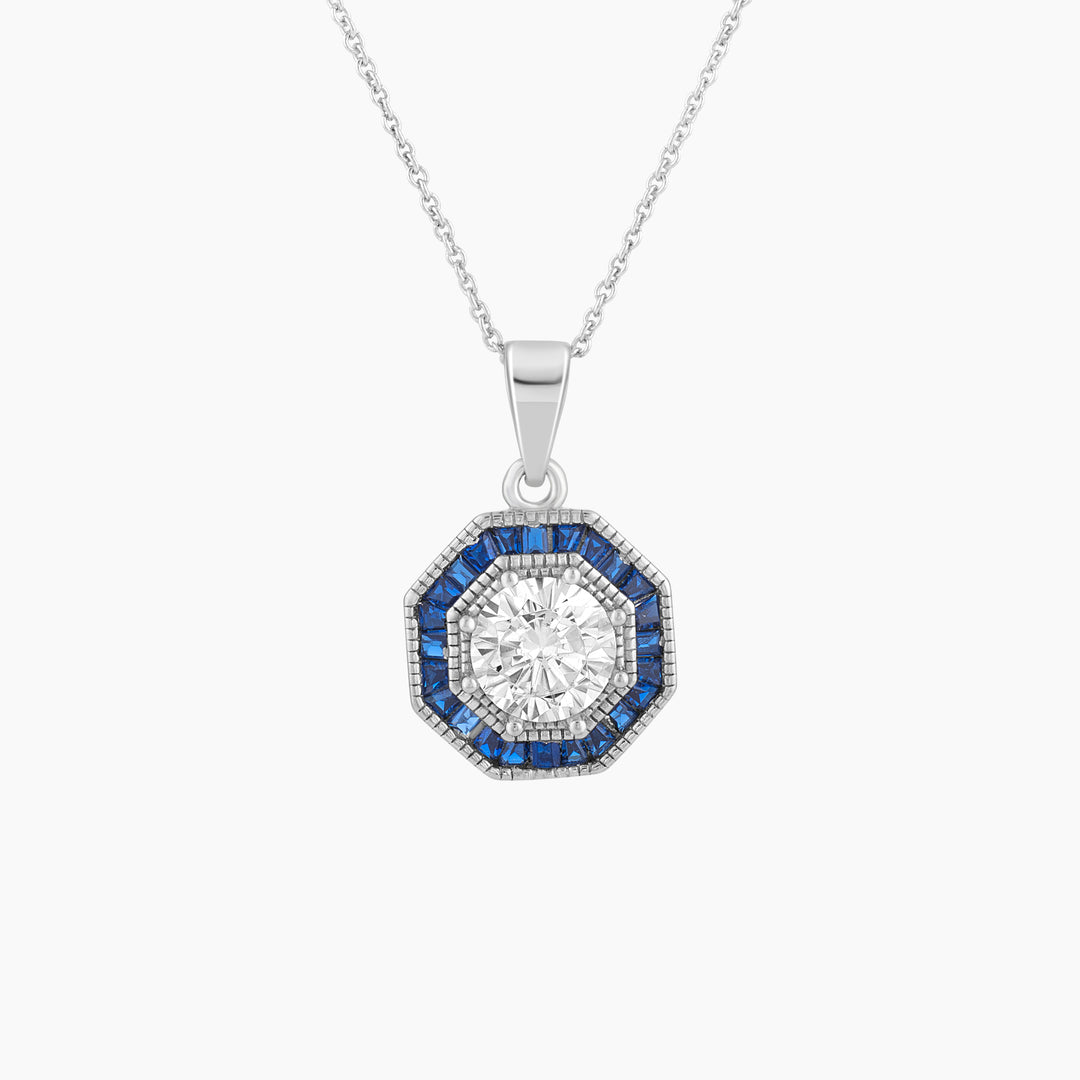 Art Deco Octagonal Halo Pendant