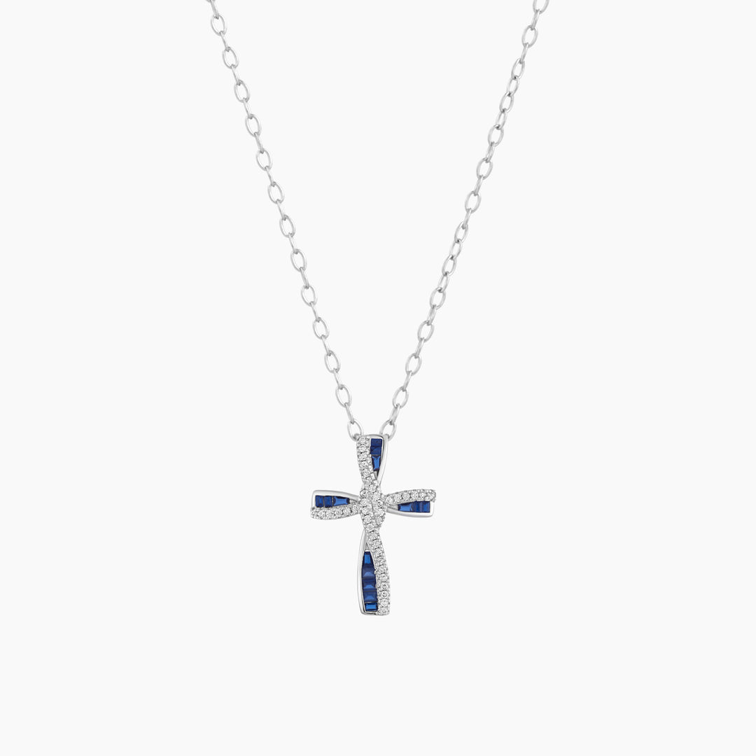 Art Deco Cross Pendant on 18" Chain