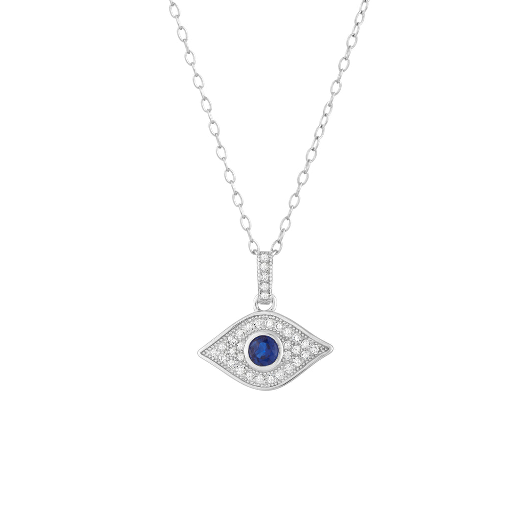 Blue Sentinel Evil Eye Pendant Necklace