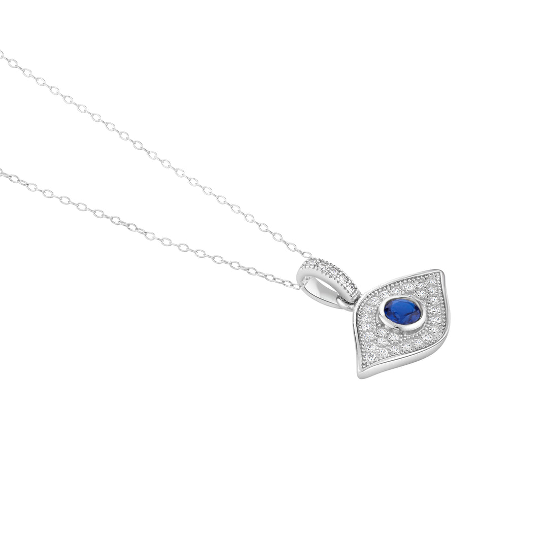 Blue Sentinel Evil Eye Pendant Necklace