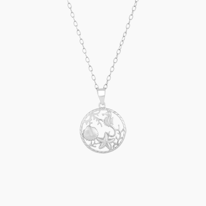 Sea Life Circle Pendant on Chain