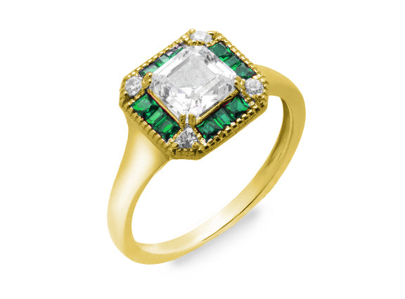 Golden Regalia Art Deco Ring