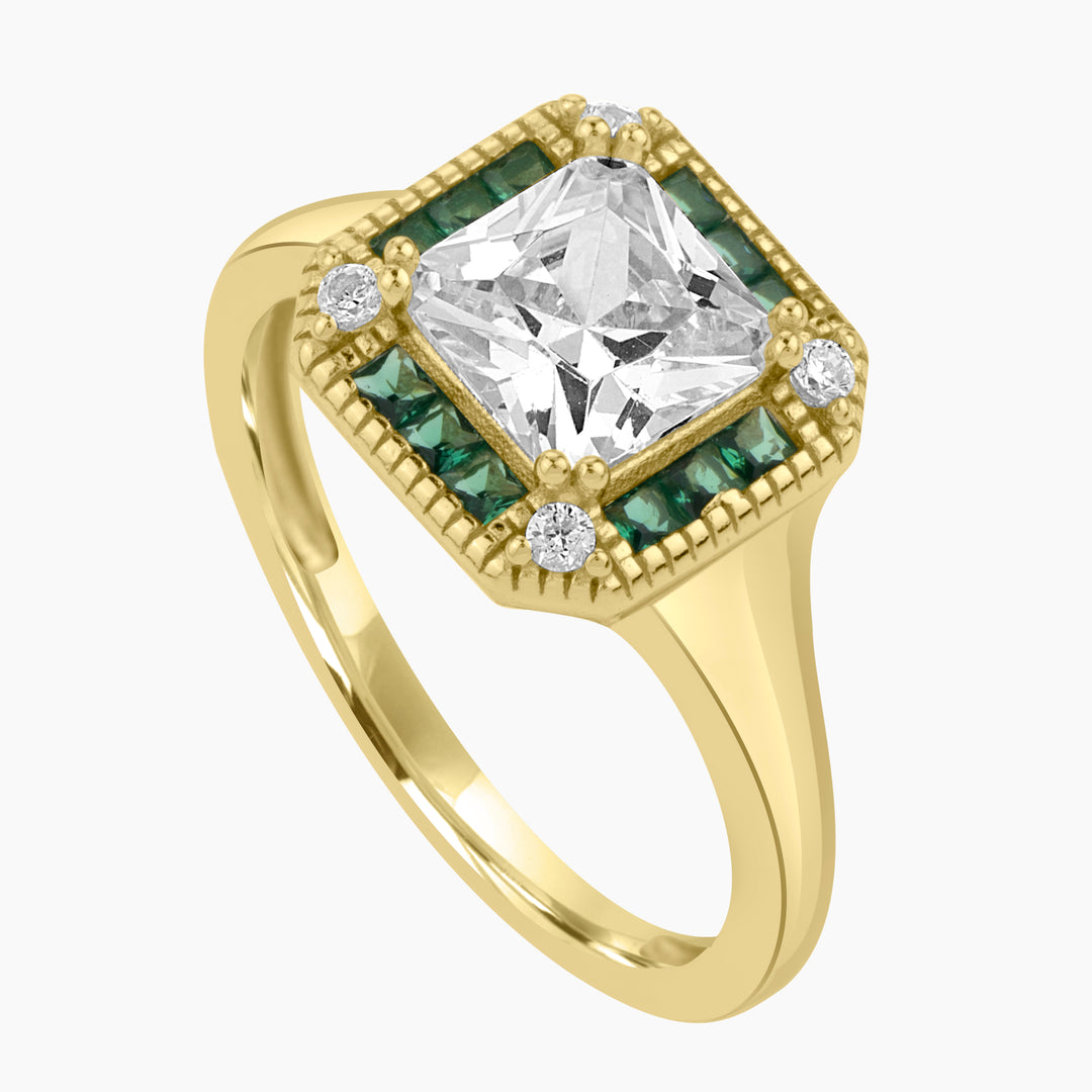 Golden Regalia Art Deco Ring