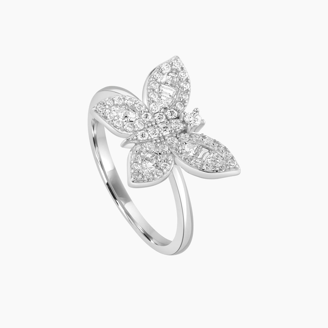 Sterling Silver Cubic Zirconia Butterfly Ring