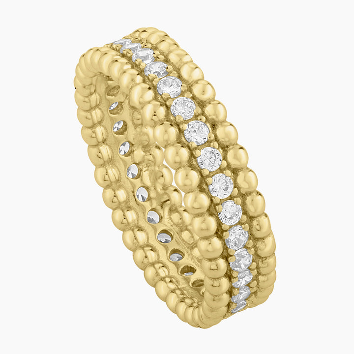 Beaded Pave Band Ring