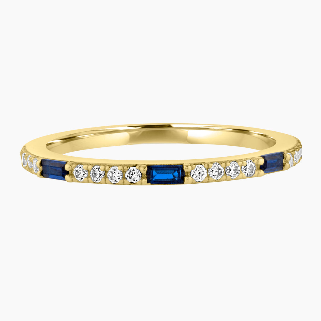 Blue Spinel Baguette Art Deco Band Ring