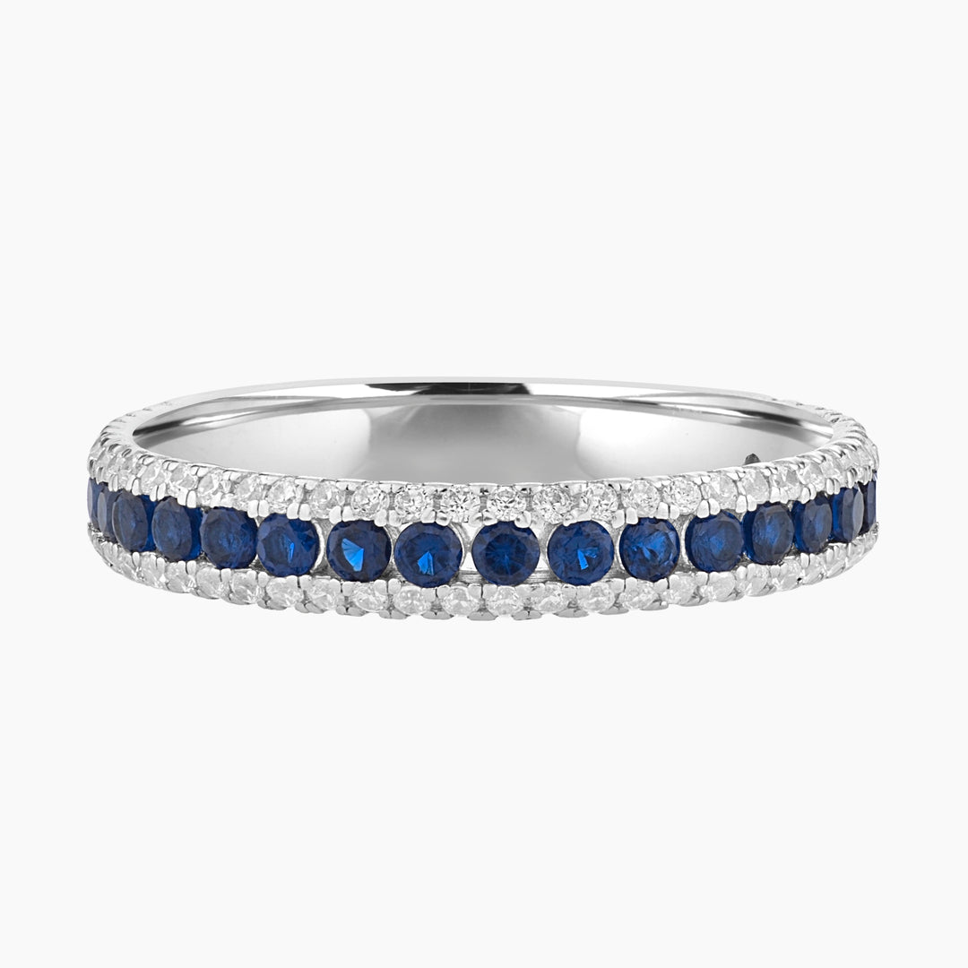 Blue and white Pave Ring