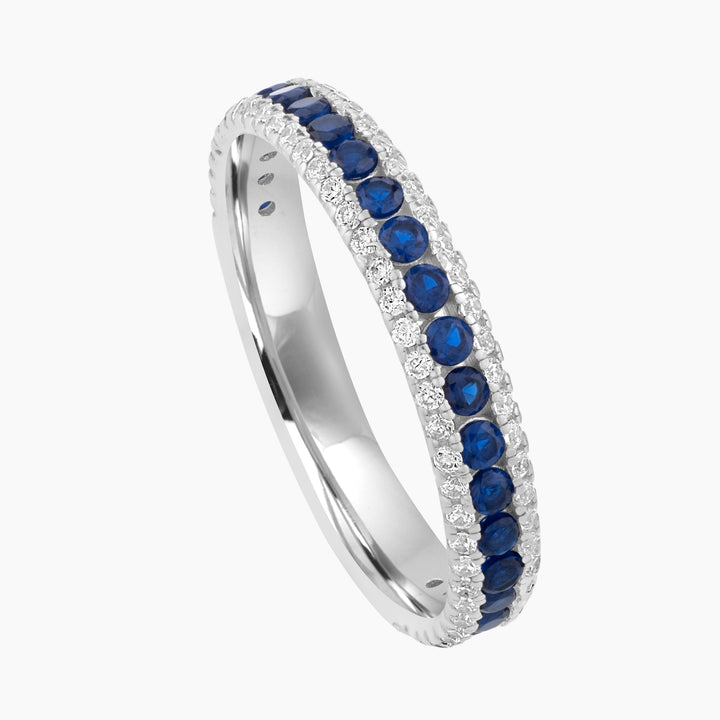 Blue and white Pave Ring