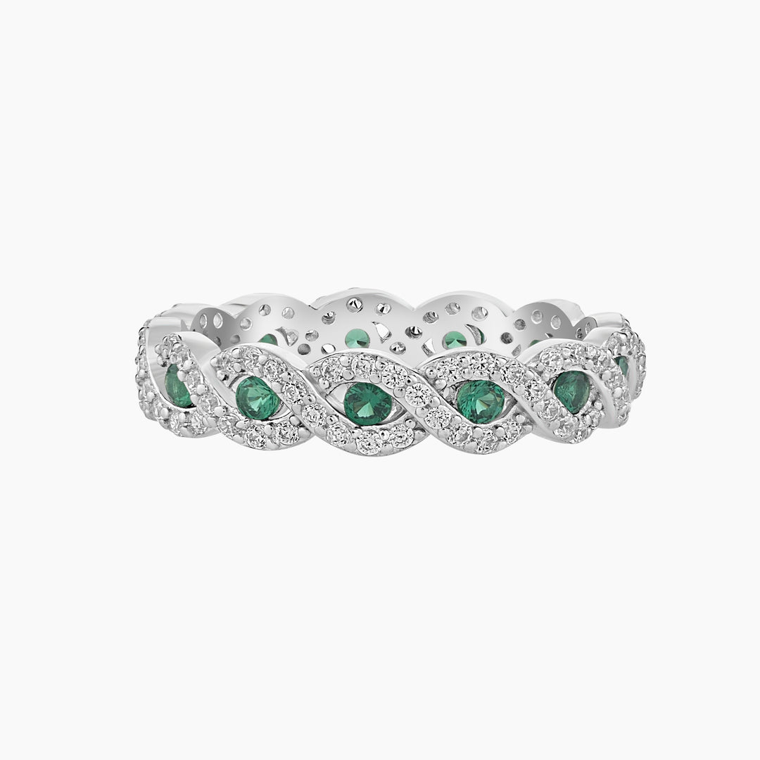 Braid Green Spinel Ring