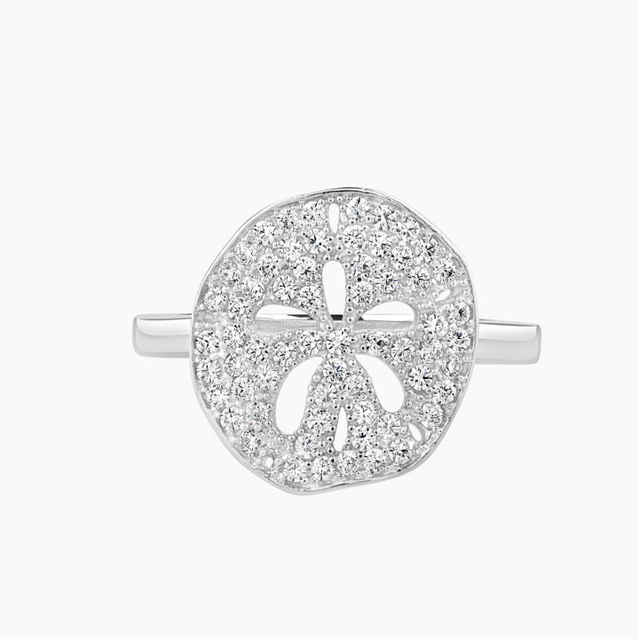 Pave Cubic CZ Sand Dollar Ring